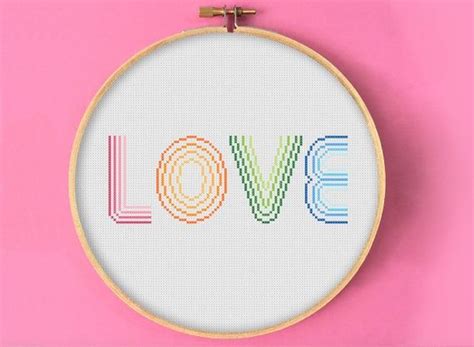Celebrate love that has lasted with this adorable 5. Love Quote Cross Stitch Pattern, Valentines Day Gift for ...