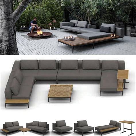 Gloster Grid Modular Seating - 7-11 Seater 6pc Outdoor Lounge Set