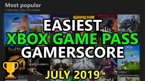 EASIEST Xbox Game Pass Games for Gamerscore, Achievements