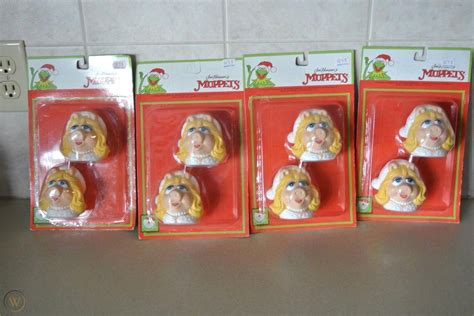 Vintage Lot Of 4 Jim Hensons Muppet Miss Piggy Christmas Ornaments 8