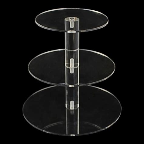 3 Tier Crystal Clear Circle Acrylic Round Cupcake Stand For Wedding