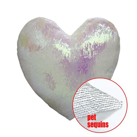 Factory Outlet Oem Custom Printable Sublimation Blank Heart Pink Sequin