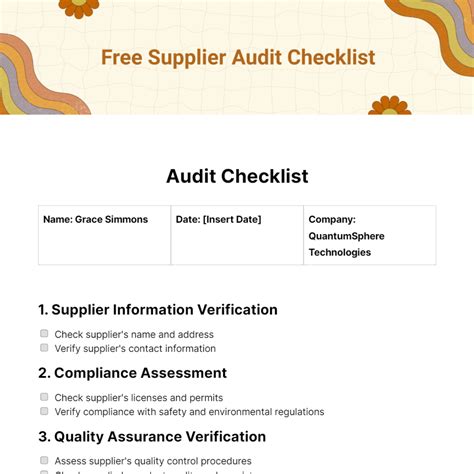 Free Audit Checklist Templates And Examples Edit Online And Download