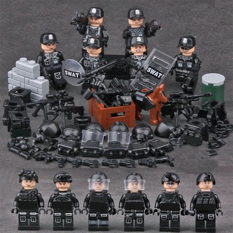 Police Swat Minifigures Lego Compatible America Swat Police