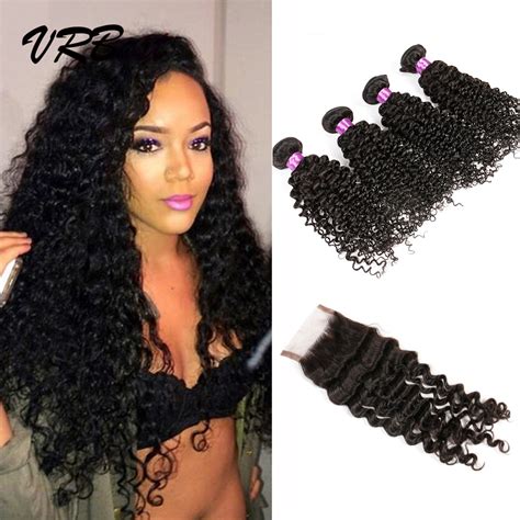A Brazilian Kinky Curly Virgin Hair With Closure Bundles Queen Hair Products With Closure