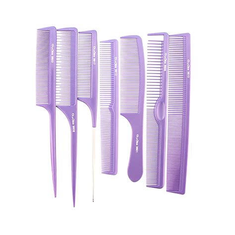 7 Pcslot Purple Professional Barber Comb Set Antistatic Hairdressing