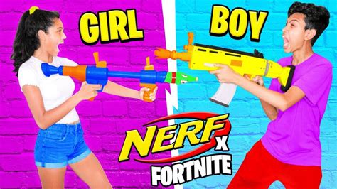 This motorized nerf gun is part of a series of fortnite nerf blasters inspired by the designs of the popular video game. Ultimate Boy vs Girl NERF Battle in Real Life! (Fortnite ...