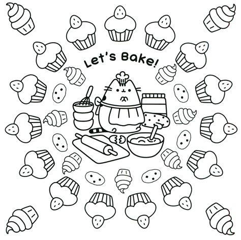 Pusheen Coloring Pages Free Page Sketch Coloring Page