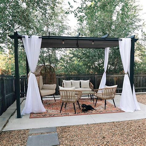 Buy Purple Leaf Outdoor Retractable Pergola With Sun Shade Canopy 10 X