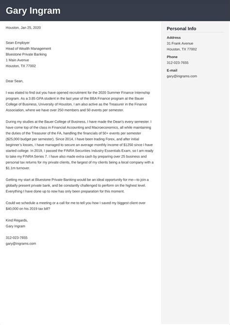 Finance Cover Letter Uk Examples And Templates