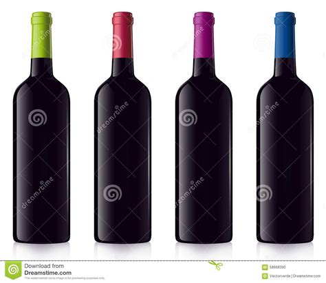 Different Bottles Of Red Wine Stock Vector Illustration Of Grape