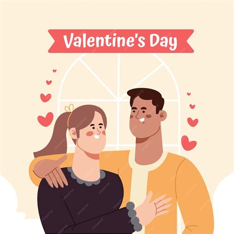 Free Vector Flat Valentines Day Illustration