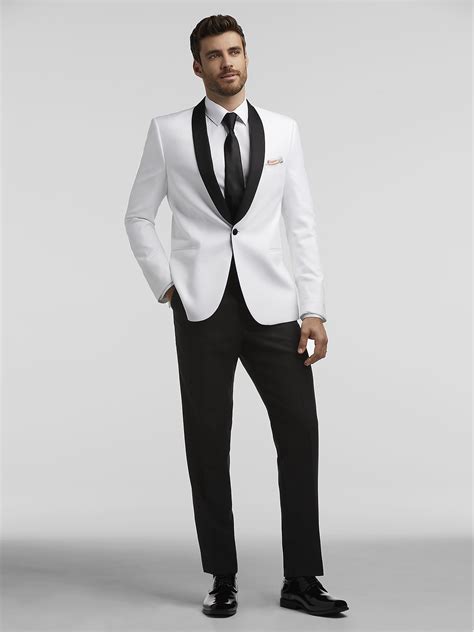 White Dinner Jacket Tux By Calvin Klein Tuxedo Rental