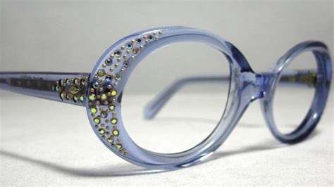 Vintage Eyeglasses 60s Rhinestone Eye Glasses Frames Lavender