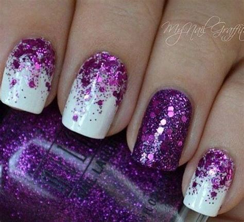 60 Glitter Nail Art Designs Cuded Purple Nail Art Designs Purple