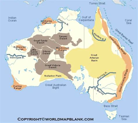 Australia Mountains Map Map Of Australia Mountains Pdf
