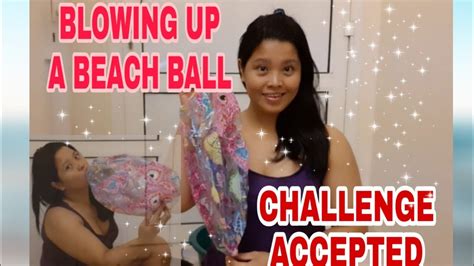 asmr blowing up a beach ball by mouth blowing up challenge youtube