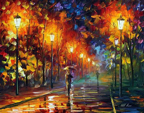 Late Night Date Palette Knife Oil Painting On Canvas By Leonid Afremov