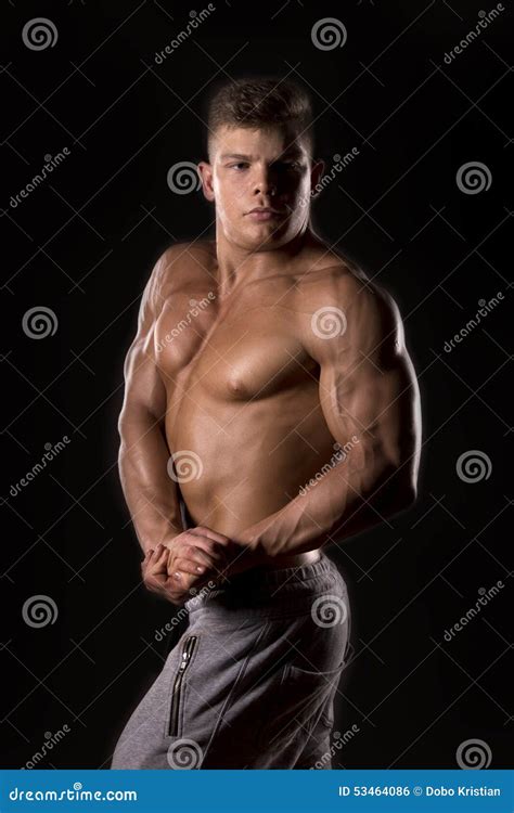 Muscle Bodybuilder Man Posing Stock Photo Image Of Physical