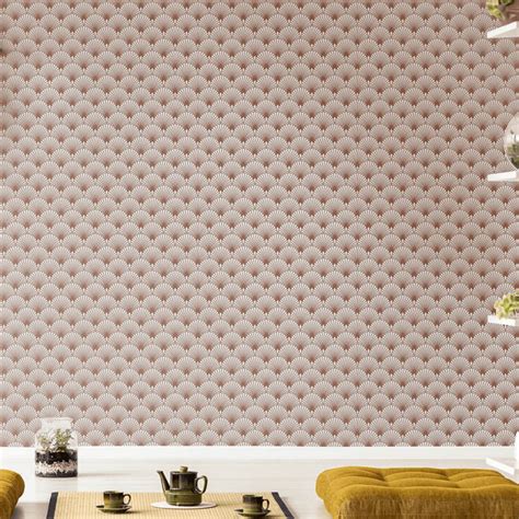 101364 Graham And Brown Ecailles Gatsby Beige And Rose Gold Wallpaper