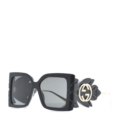 gucci acetate square frame wing sunglasses gg0535s black 443677