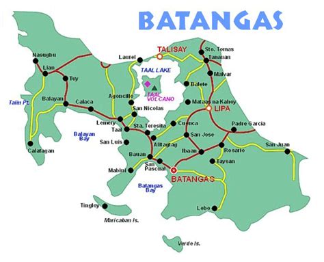 Batangas Tourist Map Batangas Mappery