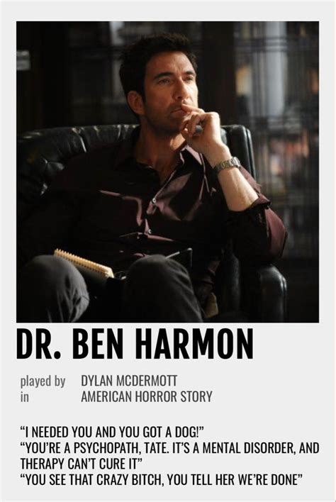 Dr Ben Harmon Polaroid Poster American Horror Story Characters American Horror Story Dylan
