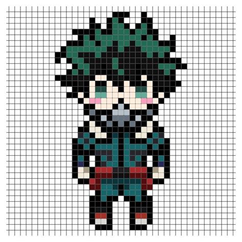 Anime Pixel Art My Hero Academia Pixel Art Pixel Art Grid Anime