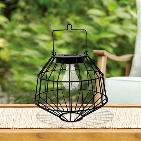 Better Homes And Gardens Outdoor Solar 89inh Black Metal Cage Led