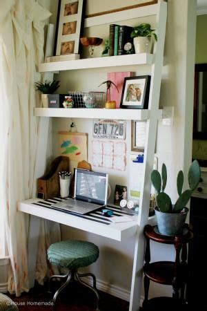 Need a little bit of inspiration for your home office? Leaning Ladder Desk! HouseHomemade.us | Do It Yourself ...