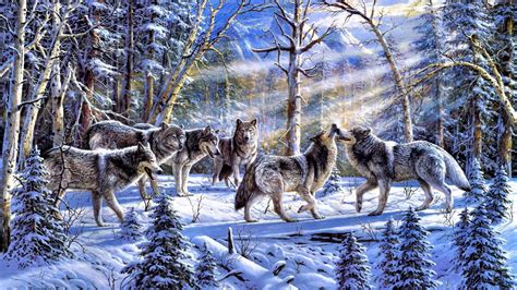 Free Download Pack Of Wolves In The Snow Wallpapers And Images