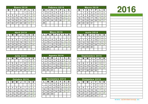 Calendario 2016 Para Imprimir Gratis