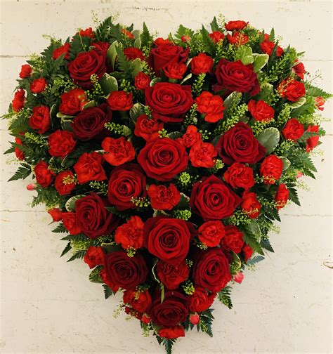 Red Rose And Carnation Heart Katherines Florists