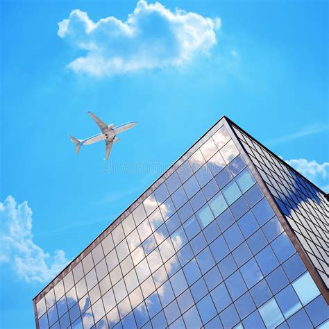 Airplane And Building Stock Image Image Of Plane Blue 2692547