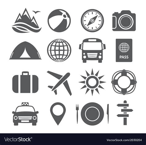 Tourism And Travel Icons Royalty Free Vector Image