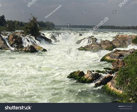 Khone Phapheng Falls Biggest Waterfalls Laos Stock Photo 579147235