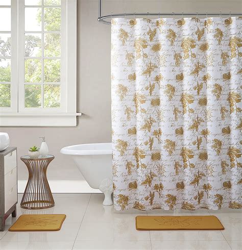 Serafina Home Christmas Fabric Shower Curtain 15pc Bathroom Set 1
