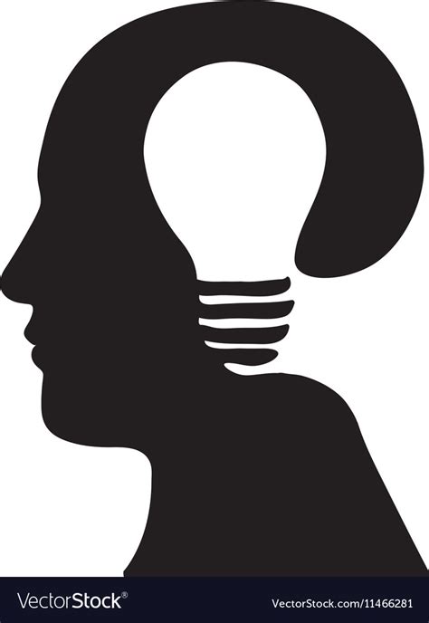 Head And Lightbulb Abstract Wisdom Icon Image Vector Image