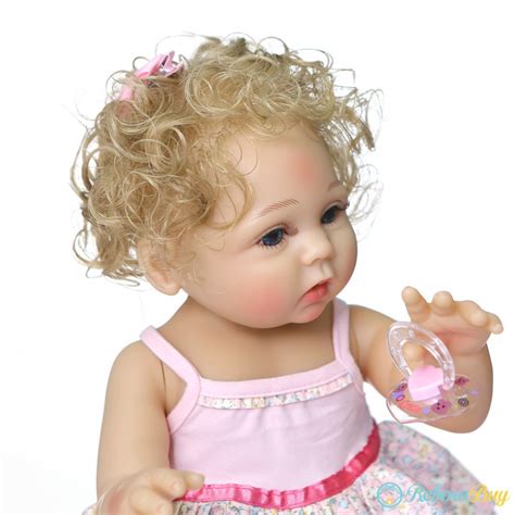 185 Inches Full Body Soft Silicone Baby Doll Baby Doll With Blonde