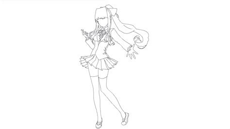 Monika Line Drawing Animation Thank You For 1k Karma Ddlc Reddit R