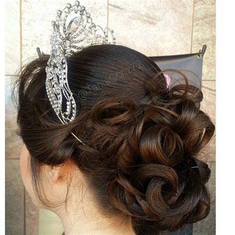 The best updos for curly hair. 20 Absolutely Stunning Quinceanera Hairstyles with Crown ...
