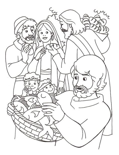 feeding of the five thousand coloring pages sunday school coloring