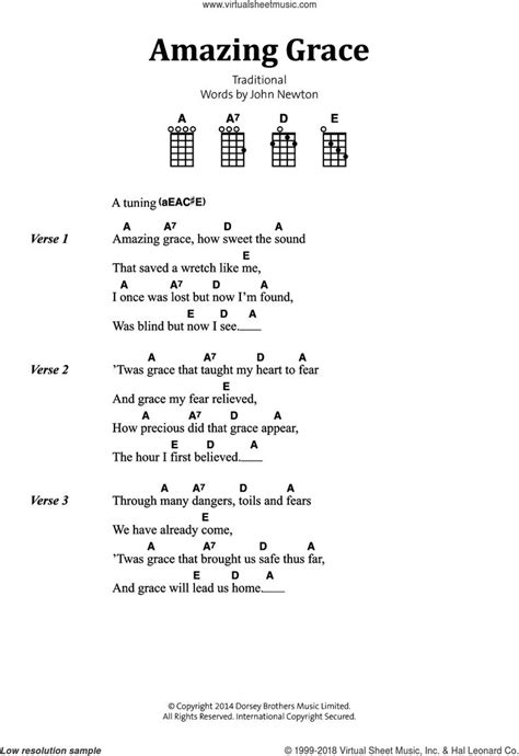 Lyrics for 'amazing grace' (christian hymn) amazing grace, how sweet the sound that saved a wretch like me. Newton - Amazing Grace sheet music for banjo solo (lyrics,chords) in 2020 | Ukulele chords songs ...