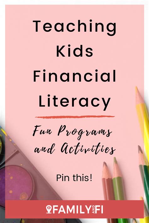Teaching Kids Financial Literacy Financial Literacy Money Plan How