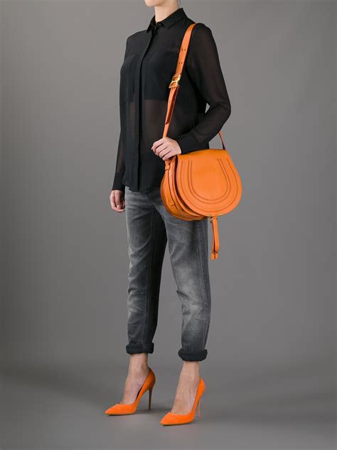 Lyst Chloé Marcie Crossbody Bag In Orange