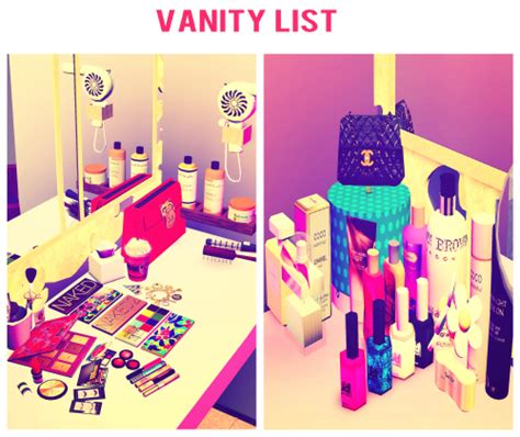 Simsinluxury “vanity Cc List Make Up Brushes Make Up Clutter Michael