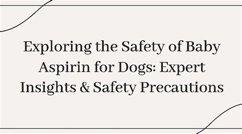 Is Baby Aspirin Safe For Dogsexpert Insights And Safety Precautions