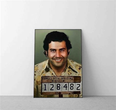 Pablo Escobar Mugshot Celebrity Poster Print Wall Art Decor Etsy