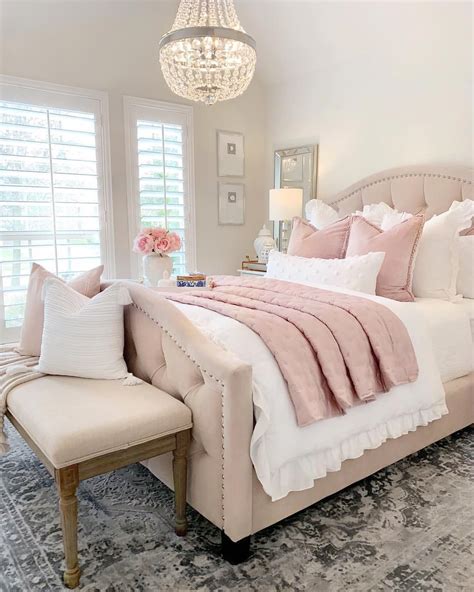 Guest Bedroom Decor White Ruffle Duvet Cover Blush Quilt Bedding Tufted