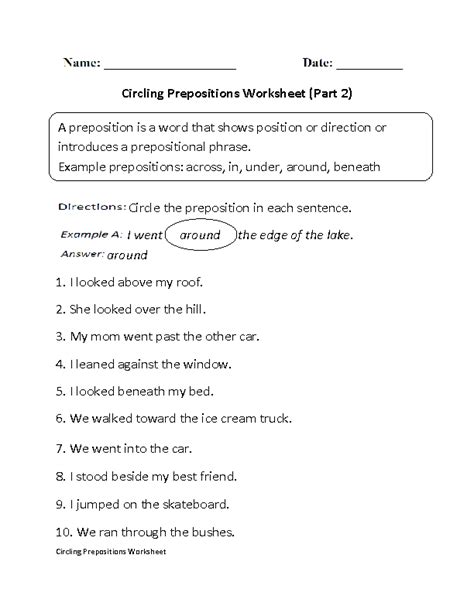 We did not find results for: Circling Prepositions Worksheets Part 2 | Preposition ...